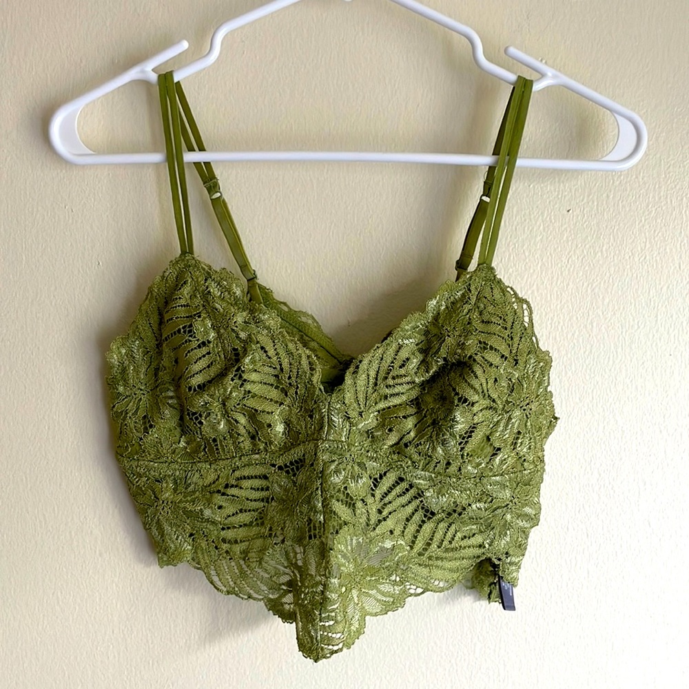aerie Sage Green Lace Bralette